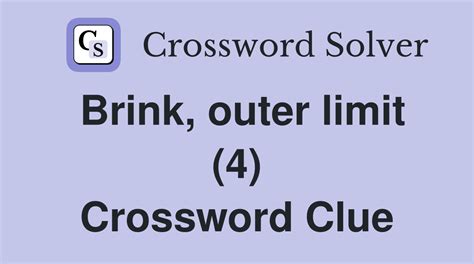 crossword clue brink|brink crossword clue 4 letters.